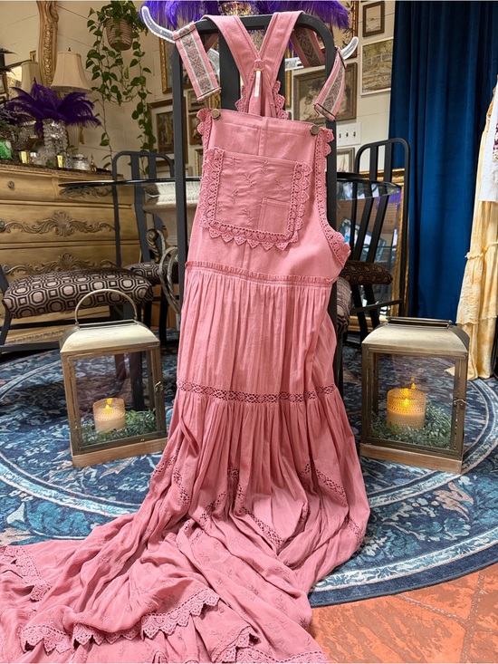 Free People Dresses & Skirts - Free People Dusty Rose Lace-Trim Maxi Trails end Skirtall Sold out